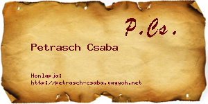 Petrasch Csaba névjegykártya