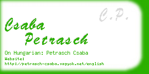 csaba petrasch business card